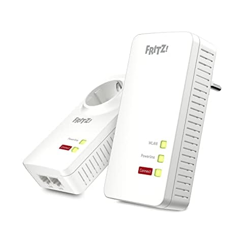 AVM FRITZ!Powerline 1260/1220 WLAN Set (WLAN-Access Point, weiß, ideal für Media-Streaming oder NAS-Anbindungen, 1.200 MBit/s, deutschsprachige Version) Cover