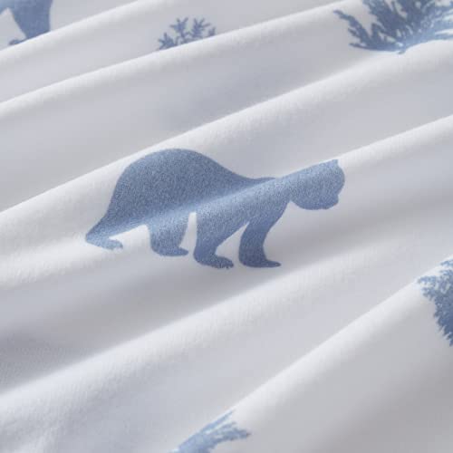 Flannel Sheets Warm and Cozy Deep Pocket Breathable All Season Bedding Set with Fitted, Flat and Pillowcases, Full, Winter Bears