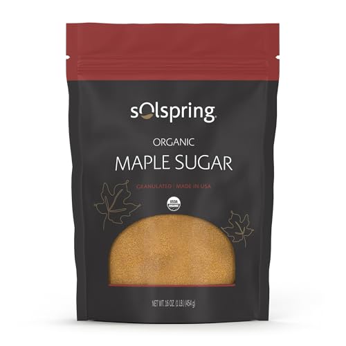 Solspring Organic Maple Sugar, 16 oz, Granuated, Made in U.S.A, Sugar Alternative, Certified USDA Organic, Dr. Mercola