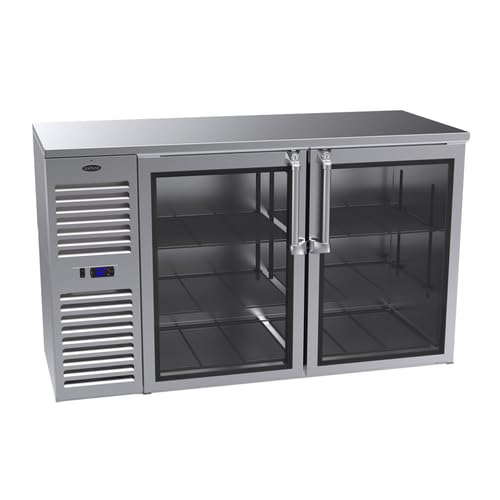 FSE BS60 Refrigerated Back Bar Storage Cabinet, Two-Section, 60"W x 24"D, Side Mounted self-contained Refrigeration, 30°F to 40°F Temperature Range, (2) hinged Doors with Locks