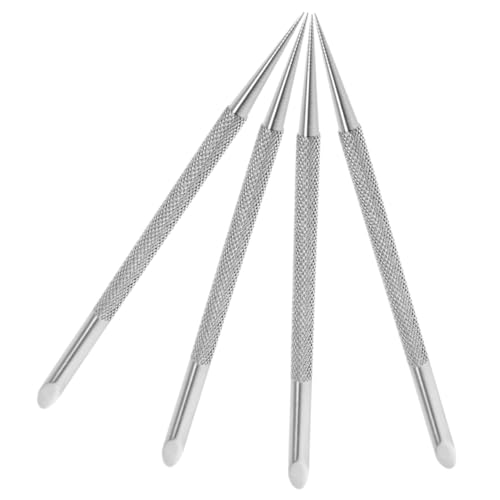 PartyKindom 4Pcs Stainless Steel Cuticle Remover Precision Nail Pusher and Dotting Tool for Manicure and Portable Dead Skin Cleaner for Home and Salon Use Gentle Nail Art