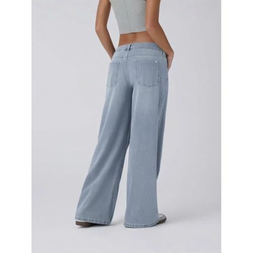 Asymmetrical Low-Rise Loose Jeans, Washed Casual Jeans, European and American Style Personalized Street StraightJeans3