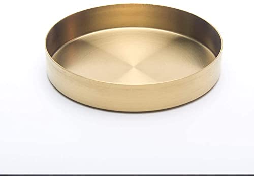 Consejos para Comprar Perfume Bebe Gold los mejores 10. 45 Bandeja dorada redonda para servir – Plato decorativo de metal para bar, club, salón, mesa de centro, centro de mesa, perfume, cambiador, joyería, expositor de almacenamiento...