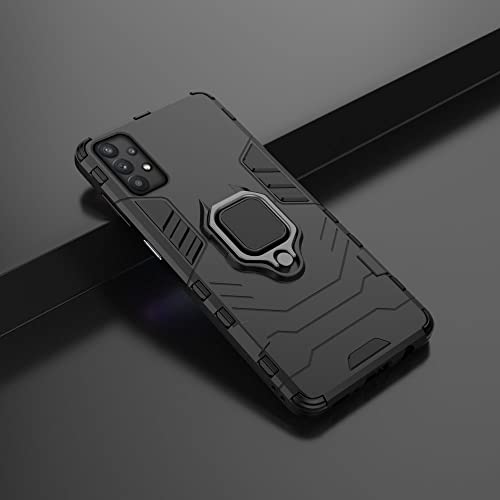 Image of Pikkme Samsung Galaxy M32 5G Back Cover | D5 Tough Armor Bumper | 360 Protection Case | Ring Holder Stand Case for Samsung Galaxy M32 5G (Black)