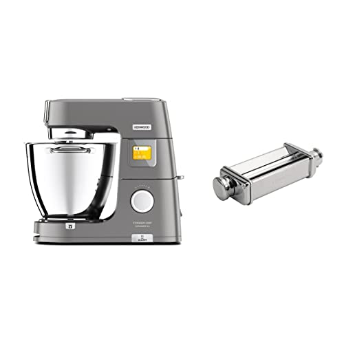 Kenwood Titanium Chef Pâtissier XL, Robot Pâtissier Multifonction avec Bol de 7L, 1400 W, Argent & Laminoire à Pâtes, Accessoire pour Robot Pâtissier multifonction Chef, Chef XL et kMix, Argent