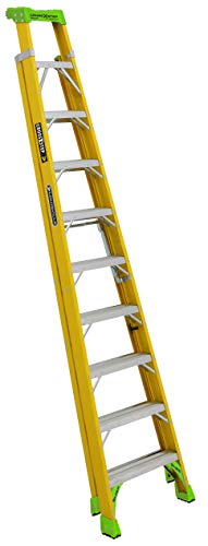 Louisville Ladder 8 ft FXS1408HD 2-in-1 Duty Rating Shelf Fiberglass Cross Step Ladder 375 lb Type IAA, 8', Yellow
