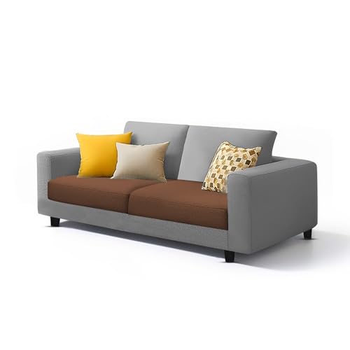 Image of Casaliving Minta 3+2 Seater Sofa Set for Living Room (Brown Grey Colour Fabric) Premium Fabric Sofa