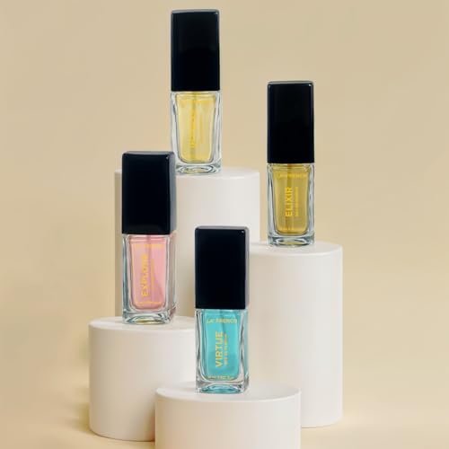 Image of La French Unisex Perfume Gift Set For Men & Women: 4X15ml | Virtue, Intense, Explore & Elixir | Long Lasting Eau De Parfum for Him and Her | Perfumes Gift Set for Couple.