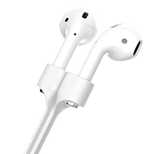 Amial Europe - Correa Magnética Compatible con AirPods [Longitud Extra 70cm] Strap Anti-perdida Cordaje Protector para Auriculares Inalámbricos Bluetooth (Blanco) Cover