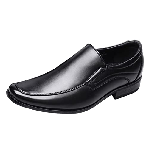 Hbeylia Men's Waterproof Plain Toe Oxford Dress Shoes Classic Fashion Formal Pu Leather Pointed Toe Tuxedo Wingtip Slip On Loafers For Men Business Office Work Wedding Party