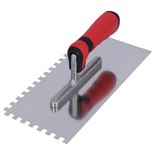 HELPMATE - Truelle dentée 8 x 8 mm - Spatule dentée professionnelle fabriquée en Allemagne en acier inoxydable - Truelle dentée 230 x 130 mm pour l'application de mastic et de colle à carrelage
