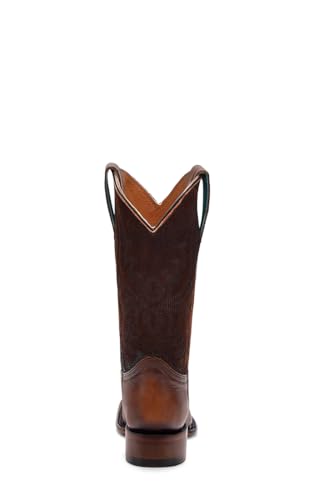 CORRAL TEEN'S BROWN EMBROIDERY SQ. TOE, LEATHER SOLE, COWHIDE LEATHER, WESTERN BOOTS, T01923