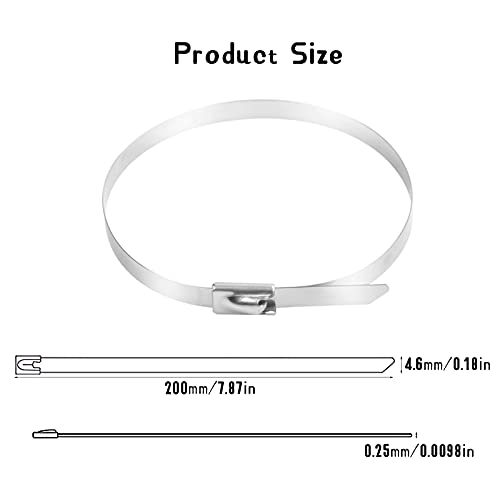 100Pezzi Fascette per Cavi in Acciaio