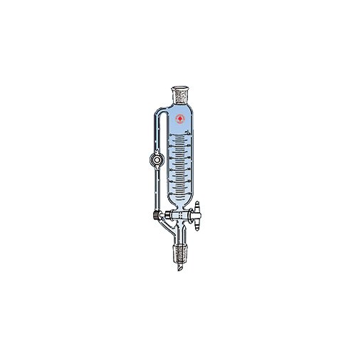 9496-15 Pressure Equalizing Funnel, Graduated, Metering Valve, 14/20 Joint, 60mL Capacity