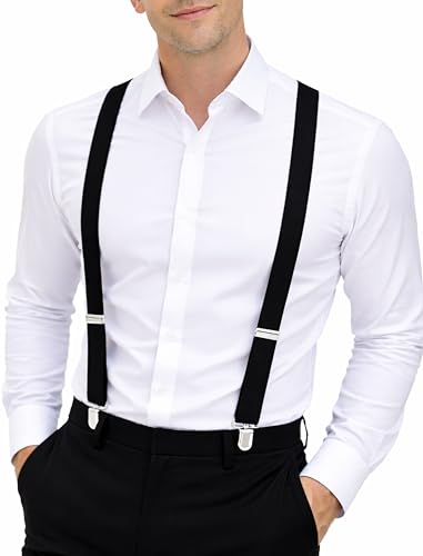 alsat Men's Adjustable Y-Back Clip-On Suspenders