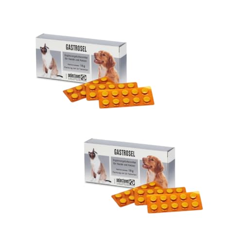 Selectavet Gastrosel | Doppelpack | 2 x 30 Tabletten | Ergänzungsfuttermittel für Hunde & Katzen | Mit Kaolinit & Magnesiumoxid