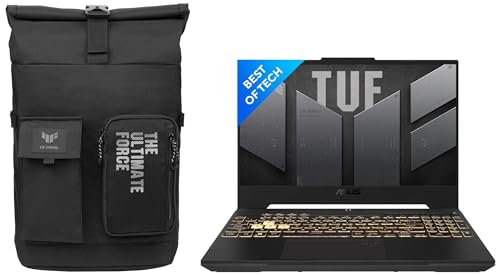 ASUS TUF Gaming F15, 15.6"" (39.62 cms) FHD 144Hz, Intel Core i7-12700H 12th Gen, 4GB NVIDIA GeForce RTX 3050, (16GB/1TB SSD), FX577ZC-HN192W + TUF VP4700 Gaming Bag (Black)