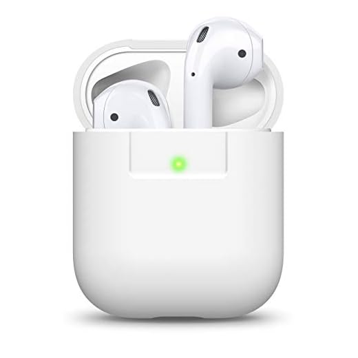 elago Étui AirPods Coque Silicone Compatible avec Apple AirPods 1 & 2 (Témoin LED Visible) - Non-Toxique, Anti-Rayures, Plus de Protection (Blanc)