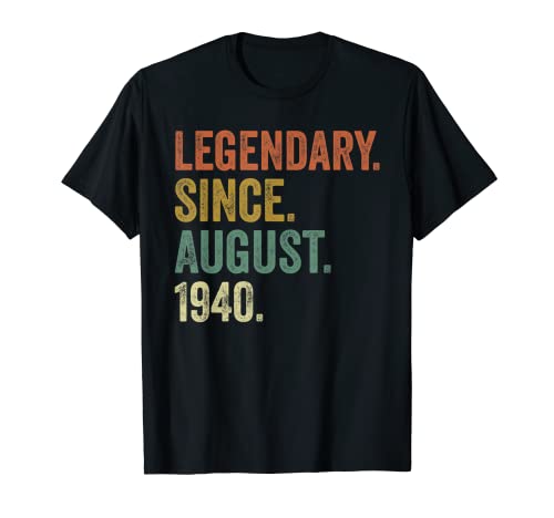 Ropa vintage de agosto de 1940, 79 cumpleaños hombres mujeres Camiseta