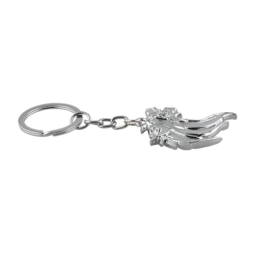 Image of Cool Wolf Head Car Decorations Badge Emblem Key chian 3D Nameplate Key Ring for Car Gift (Silver Keychain)