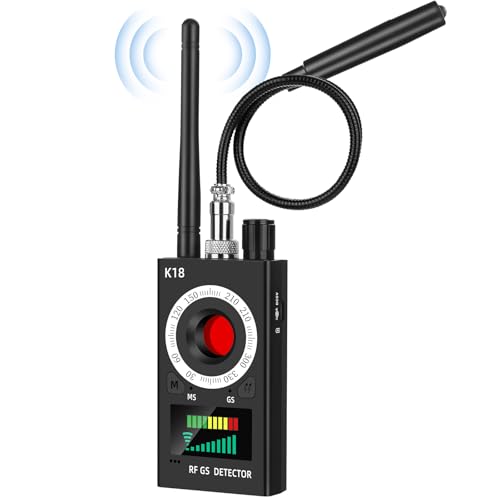 XEOOCE Détecteur de Caméra Cachée 4-en-1 – Détecteur RF sans Fil, Traceur GPS, Détection de Micros Espions et Champs Magnétiques avec 5 Niveaux de Sensibilité pour Maison, Bureau, Hôtel