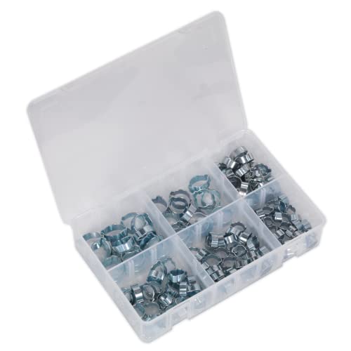 Sealey AB044DE 140pc O-Clip Double Ear Assortment Zinc Plated