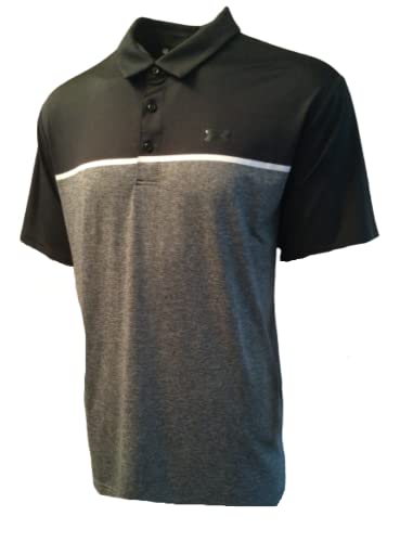 Polo Under Armour Playoff haut de gamme aux finitions soignées bicolores noir gris