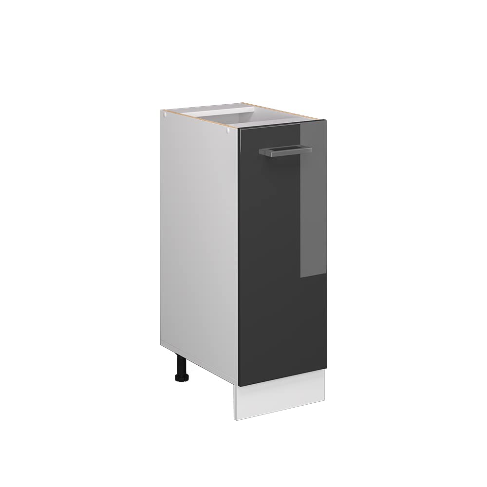 Vicco Armadio cucina dispensa alto R-Line, Antracite lucido, 30 cm senza piano di lavoro, per la libera combinazione all'interno di sistemi cucina modulari