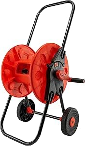 Garden Hose Reel Cart – Holds 60m of 1/2" Hose, UV-Resistant Polypropylene, Long Handle, Easy Crank, Durable Wheels, Rustproof, Portable Outdoor Hose Storage Trolley – Easy Assembly