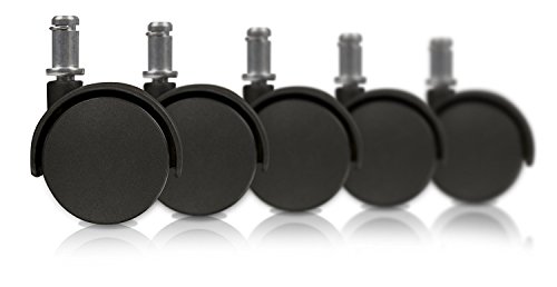 Image of Breewell 360 Degree Swivel Rotation Chair Wheel for Universal Standard Size Revolving Chairs Pin Type-(5 Pieces)