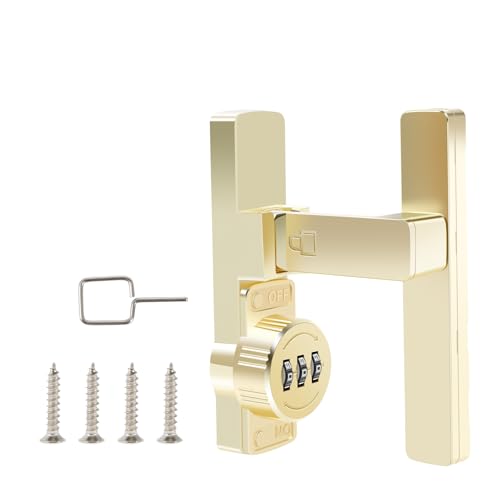 WhSunVo Flip Latch Lock with 3 Digit Combination Zinc Alloy 90/180 Degree Barn Door Password Lock Sliding Door Keyless Latch Swinging and for Barn Sliding(90 Degrees)