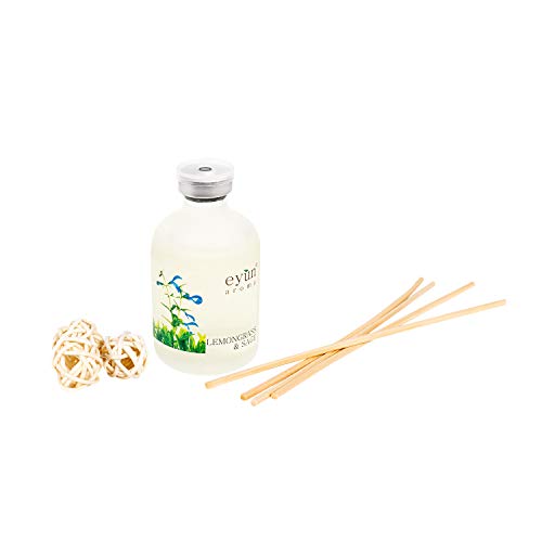 Thamm Home Reed Diffuser Set - Lemongrass & Sage Aromatherapy Essential Oil Diffuser - Natural Scent Diffuser Air Freshener For Home & Office – Relaxation & Stress Relief Gift For Women (1.87 Fl Oz) #TOP5