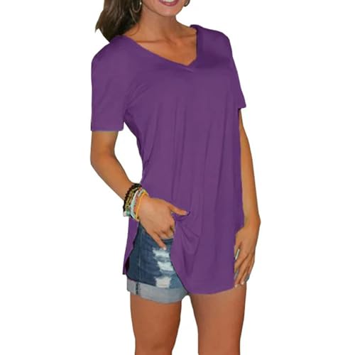 T shirt femme coupe lâche surdimensionnée manches courtes top