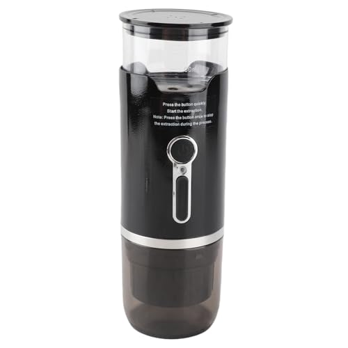 Tomantery Portátil con Calefacción Inalámbrica, Calentamiento Rápido para Coche, Camping, Cápsula de café Molido, Presión de 15 Bares para Viajes y Senderismo (ABS, 73x210mm)