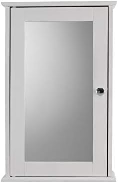 Croydex Blanco Single Door Mirror White Wooden Cabinet with Hang N Lock Fitting System