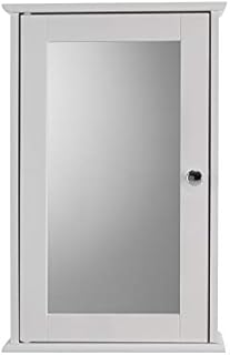 Croydex Blanco Single Door Mirror White Wooden Cabinet with Hang N Lock Fitting System