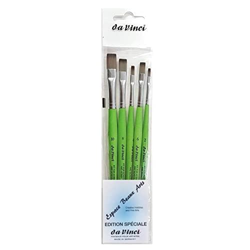 Da Vinci Fit-for-School Pinsel-Set 5er, Serie 374, Synthetikhaar-Flachpinsel ,2, 4, 6,8,10