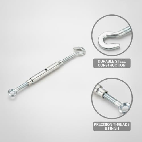 Tensor ajustable para cable de acero con acabado plateado para tensar cables miniatura 6