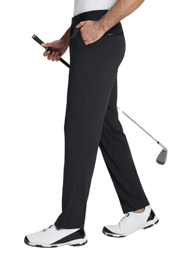  Baleaf Men's Water Resistant Golf Pants for Work and Casual Wear with 5 Pockets and Zipper Pocket
| Baleaf Men's Lightw