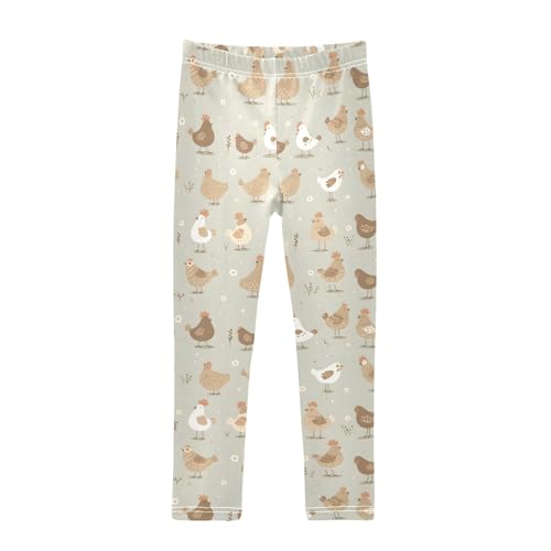 Animal Chicken Pattern Girls Leggings Athletic Pants Tights Stretch Bottom