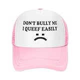 Don't Bully Me I Queef Easily Trucker Hats Pink Adults Humor Gag Gifts Men Women Funny Hats Foam Mesh Baseball Cap
