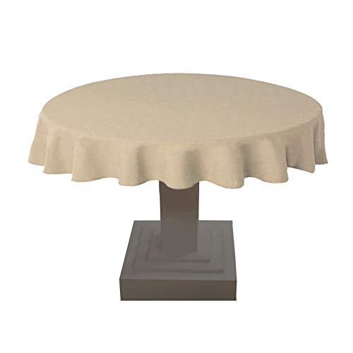 Oasis Home Collection Cotton Solid Round Table Cloth – (Beige, Pack of 1) 2 Seater