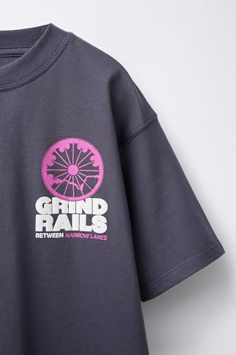 Image of Alan Jones Clothing Boys Oversized Cotton Printed T-Shirt | Round Neck, Short Sleeves, Casual Wear