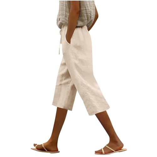 Womens Linen Pants Beach Pants Linen Pants for Women Summer Hight Waisted Womens with Pockets Pant Suits Casual Plus