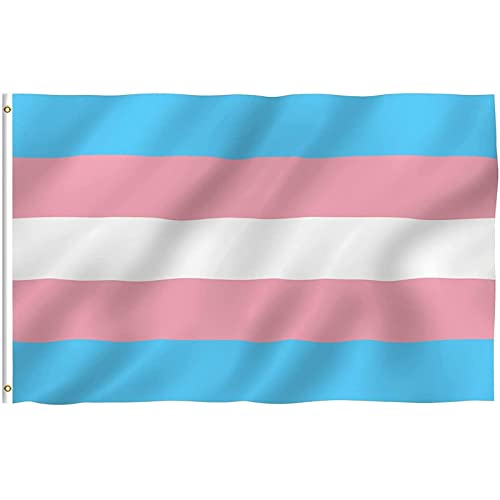 MOGADEE® Transgender Flagge, LGBT Flag, 150x90 cm, Indoor/Outdoor, Pride Flagge mit Messingösen