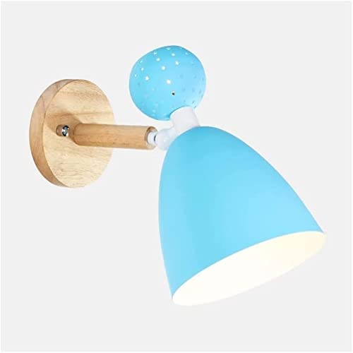 Accesorio iluminación sala estar con luces LED madera y aplique de pared giratoria rosa