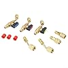 R134A Air Conditioning Ball Valve Kit 7Pcs For HVAC Compact Valves 5/16 to 1/4 Brass Fittings 45 Degree Angled Adapters Refrigerant Tool #4