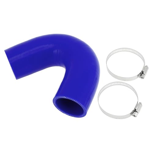 X AUTOHAUX 1 Set 48mm/1.89" ID 102mm/4.02" Length 135° Blue Car Silicone Hose with Clamps Coolant Hose Universal