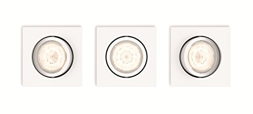 Preisvergleich Produktbild Philips myLiving LED Warmglow Einbauspot Shellbark, 3-flammig, eckig, weiß