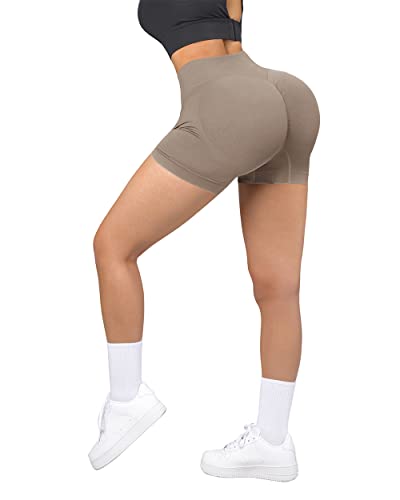 Image of SUUKSESS Women Seamless Booty Shorts Butt Lifting High Waisted Workout 3 inch